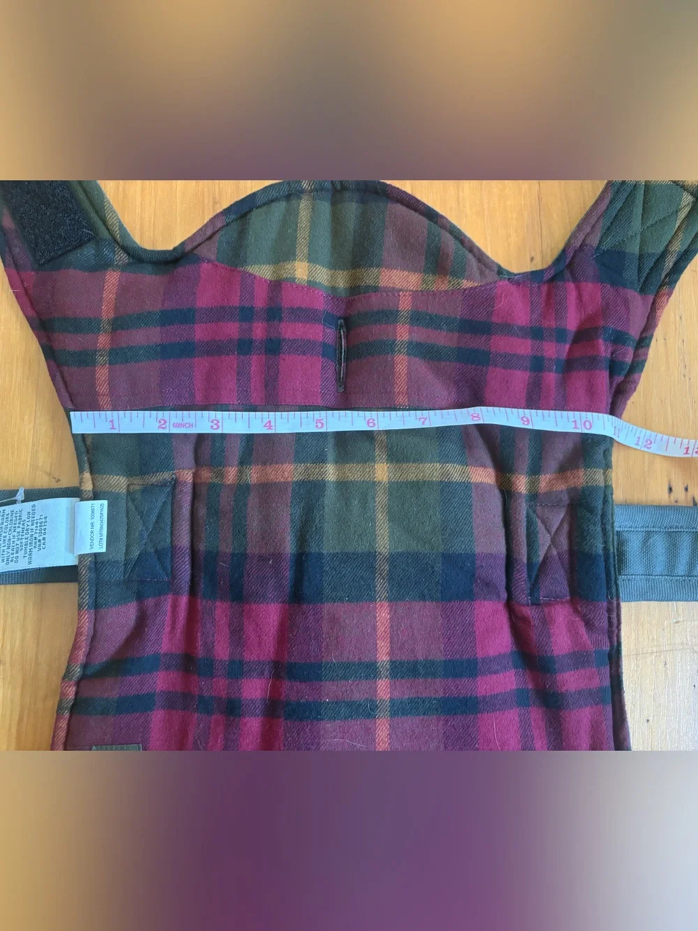 NEW L.L. Bean Reversible Field Coat for Dogs Olive Green Red Plaid - Small (S)